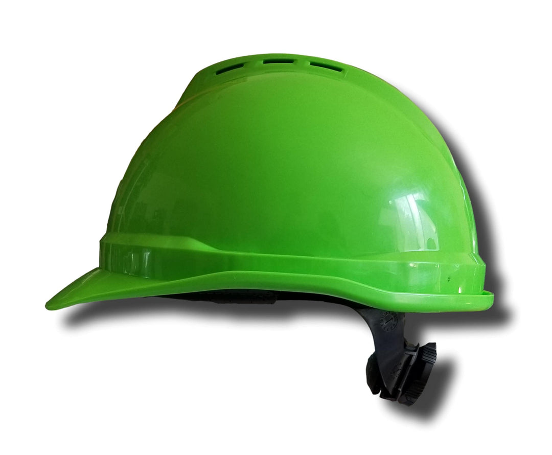 Hard Hat, FrtBrm, NnSlttd, 4Rcht, Hi-Viz Grn lindgrün Standard mit 4-Punkt Fas-Trac III Ratschenfede