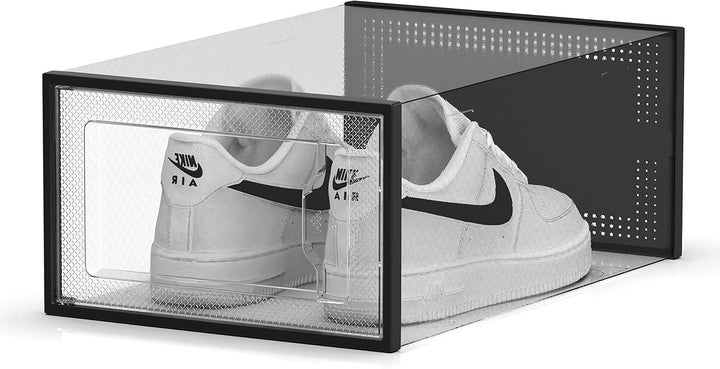 SEE SPRING 12er Set faltbare Schuhboxen Organizer, stapelbar - Für Schuhe bis Grösse 46 - Kunststoff