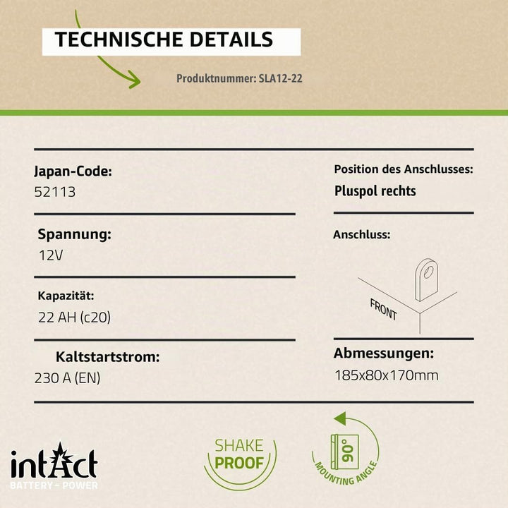 intAct - AGM MOTORRADBATTERIE | Batterie für Roller, Motorrad, Quad, Rasentraktor. Wartungsfreier &amp;