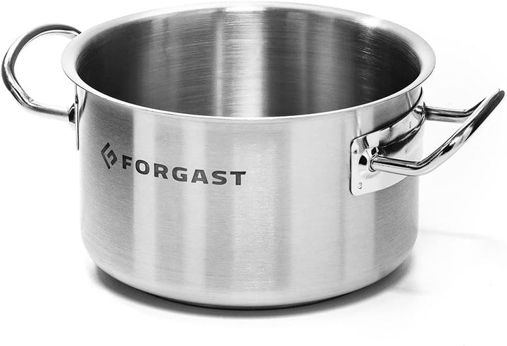 Niedrig Edelstahl Kochtopf | 5L Liter | ⌀22cm | Deckel | Topf | Induktion, Gasherd, Elektro | Spülma