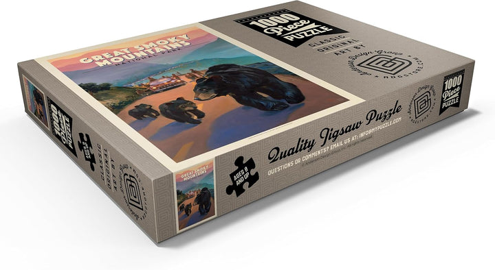 Great Smoky Mountains National Park: Bear Jam, Vintage Poster - Premium 1000 Teile Puzzle - MyPuzzle