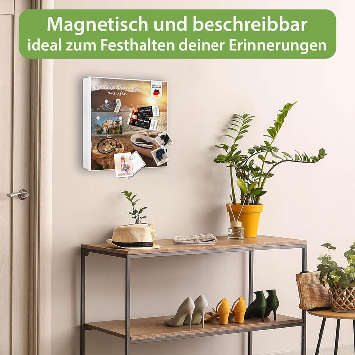 banjado Grosser Schlüsselkasten Glas - Schlüsselbox 30x30cm mit 50 Haken - Schlüsselkasten modern fü