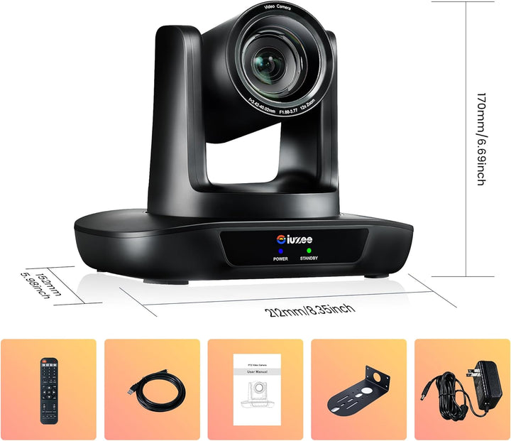 4K PTZ-Kamera 12-Fach Optischer Zoom Konferenzkamera USB3.0 HDMI PTZ Camera Weitwinkel für Kirche Vi