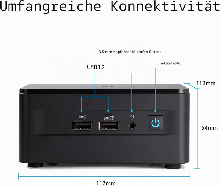 ASUS NUC 12 Pro Tall Kit RNUC12WSHI700002I (Intel Core i7 Prozessor, Alder-Lake-P, Intel Iris XE Gra