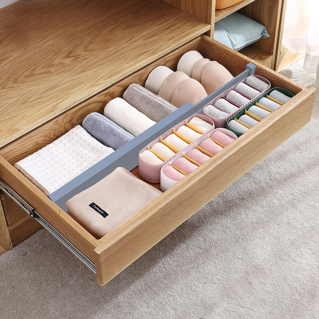 ANTOWIN Schubladentrenner Verstellbar Bambus (43-56 cm), Schubladen Organizer, Gefedert, Küche, Komm