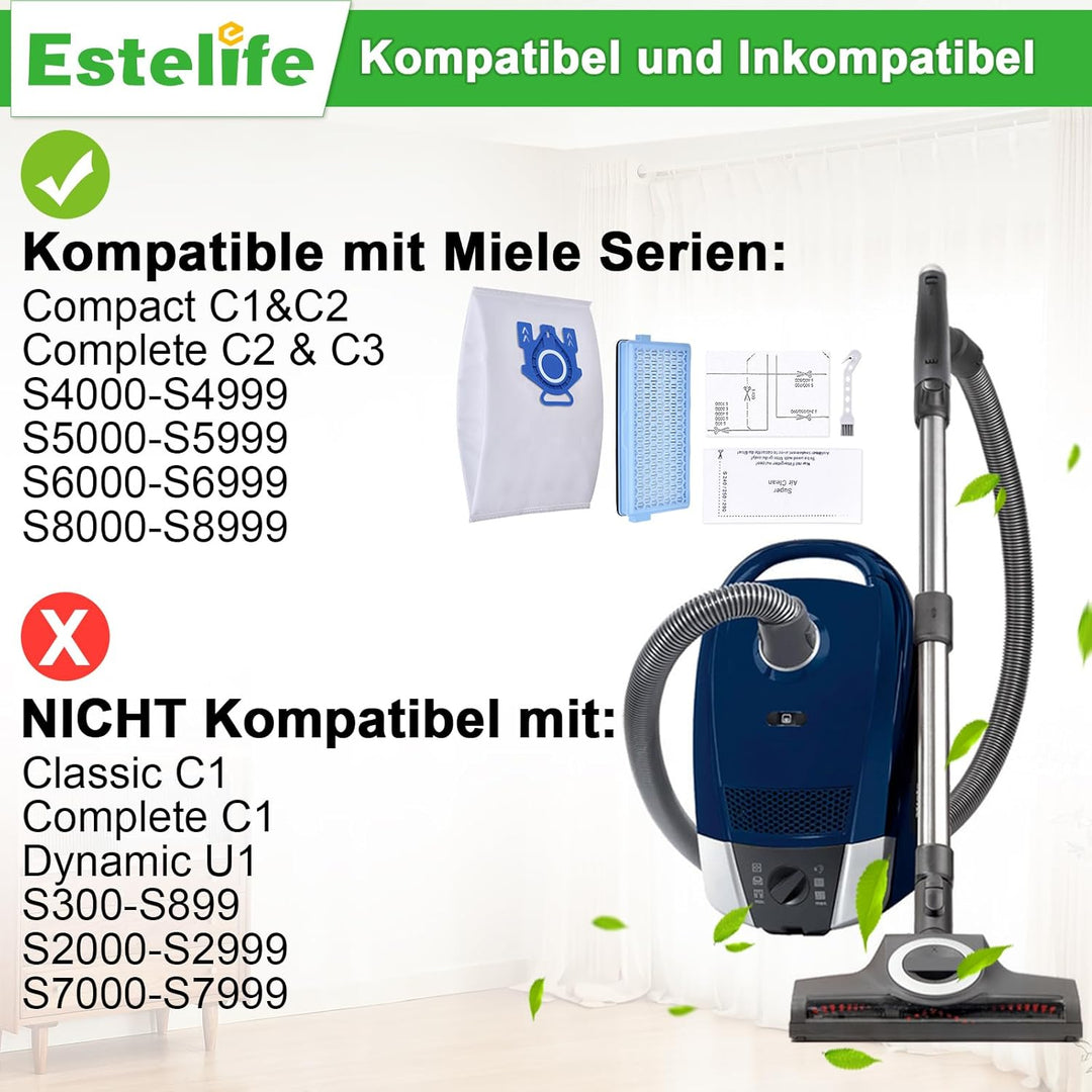 Filter für Miele Active Airclean Plus 50 Staubsauger Compact C1&C2, Complete C2&C3, S8340 S4000 S500