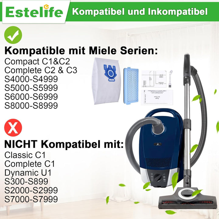 Filter für Miele Active Airclean Plus 50 Staubsauger Compact C1&C2, Complete C2&C3, S8340 S4000 S500
