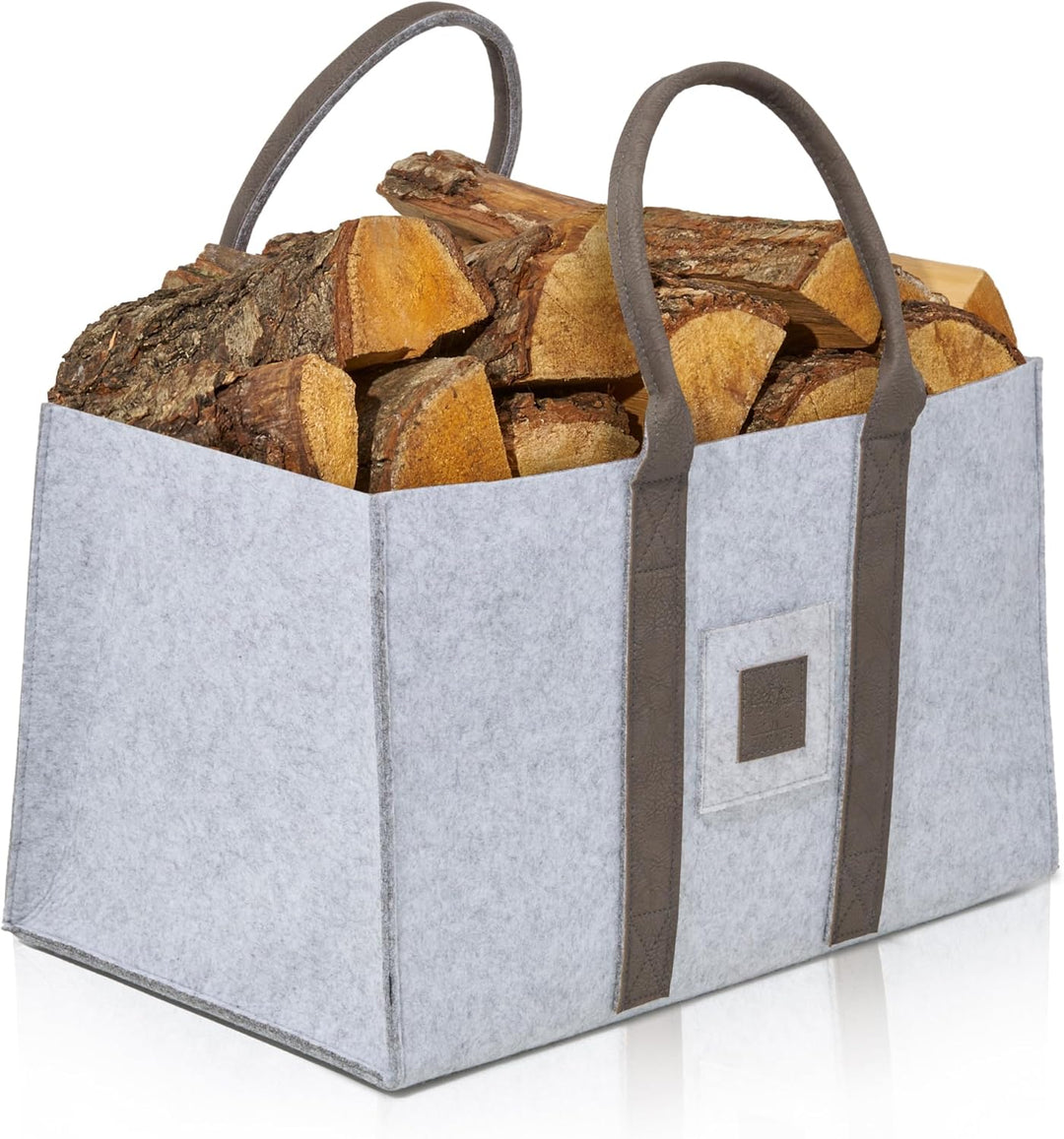 OAKAGE® Einkaufstasche Faltbar Filztasche Shopper Holzkorb für Kaminholz Gross Kaminholzkorb Filzkor