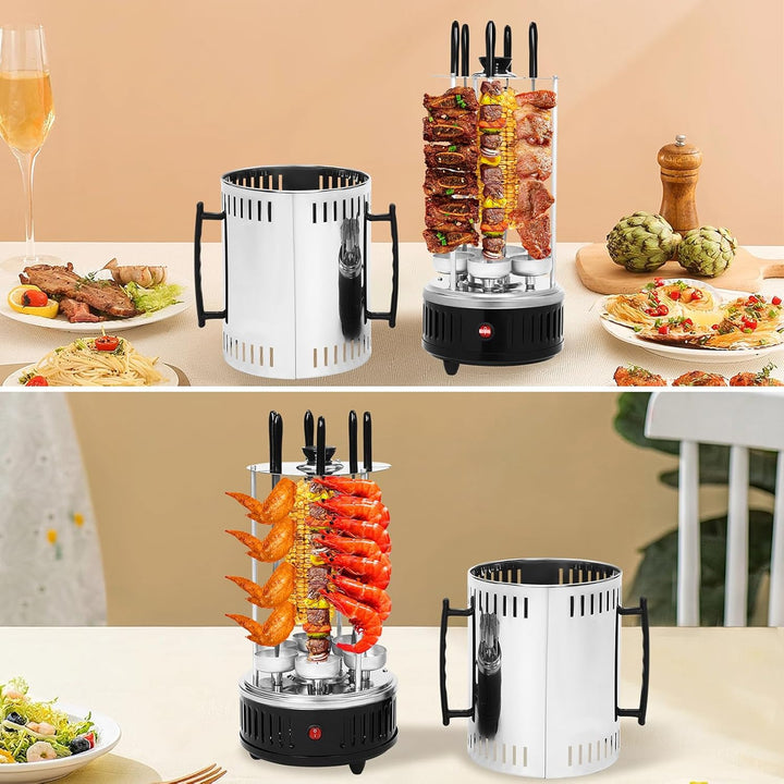 1000W Freistehend Vertikaler Elektrogrill, 304-Edelstahl Vertikaler Rotisserie-Grill, Elektrische Dr