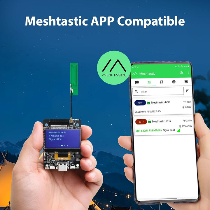 ELECROW Transceiver Kompatibel für LoRa Meshtastic mit GPS und ESP32-S3 - ThinkNode M2 mit 1,3-Zoll-