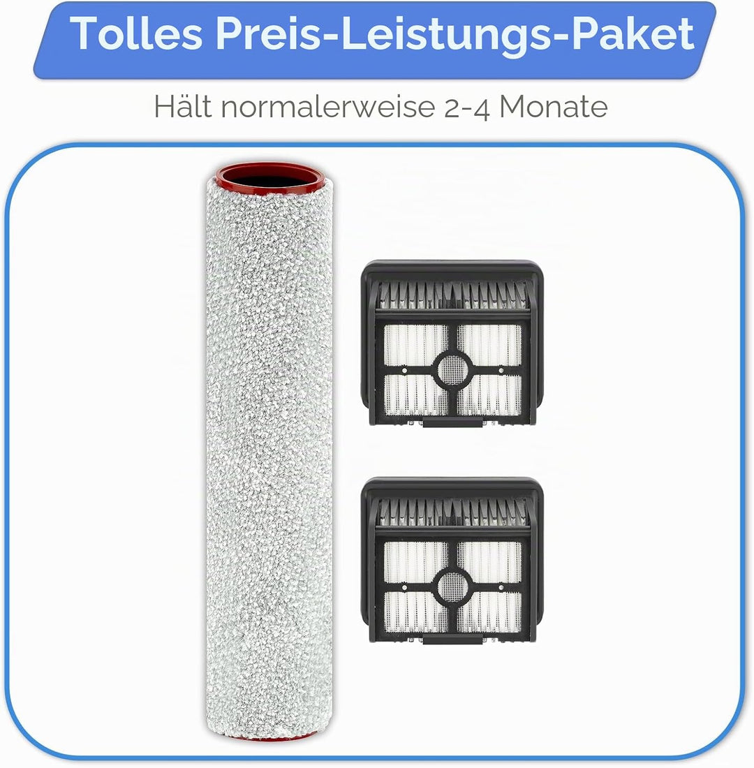 (3 Stück) H15 Pro Ersatz-Bürstenwalzen und HEPA-Filter Kompatibel mit Dreame H15 Pro/ H15 Mix/ H12 P