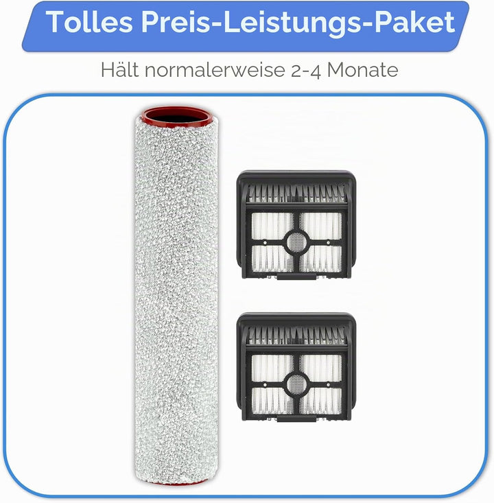 (3 Stück) H15 Pro Ersatz-Bürstenwalzen und HEPA-Filter Kompatibel mit Dreame H15 Pro/ H15 Mix/ H12 P