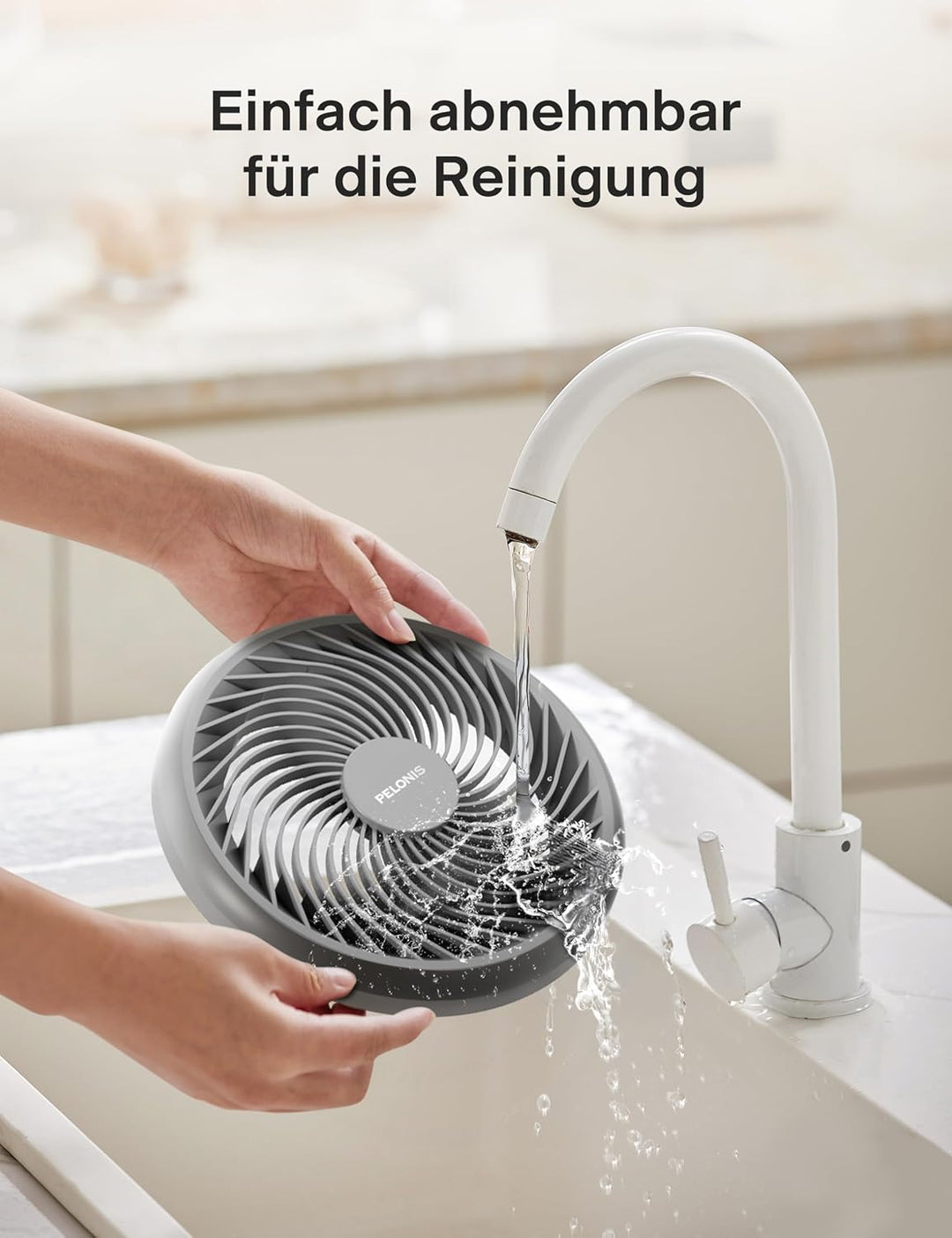 PELONIS Leiser Standventilator, 2-In-1 Standventilator mit Fernbedienung, 1500m³/h Luftvolume Luftzi
