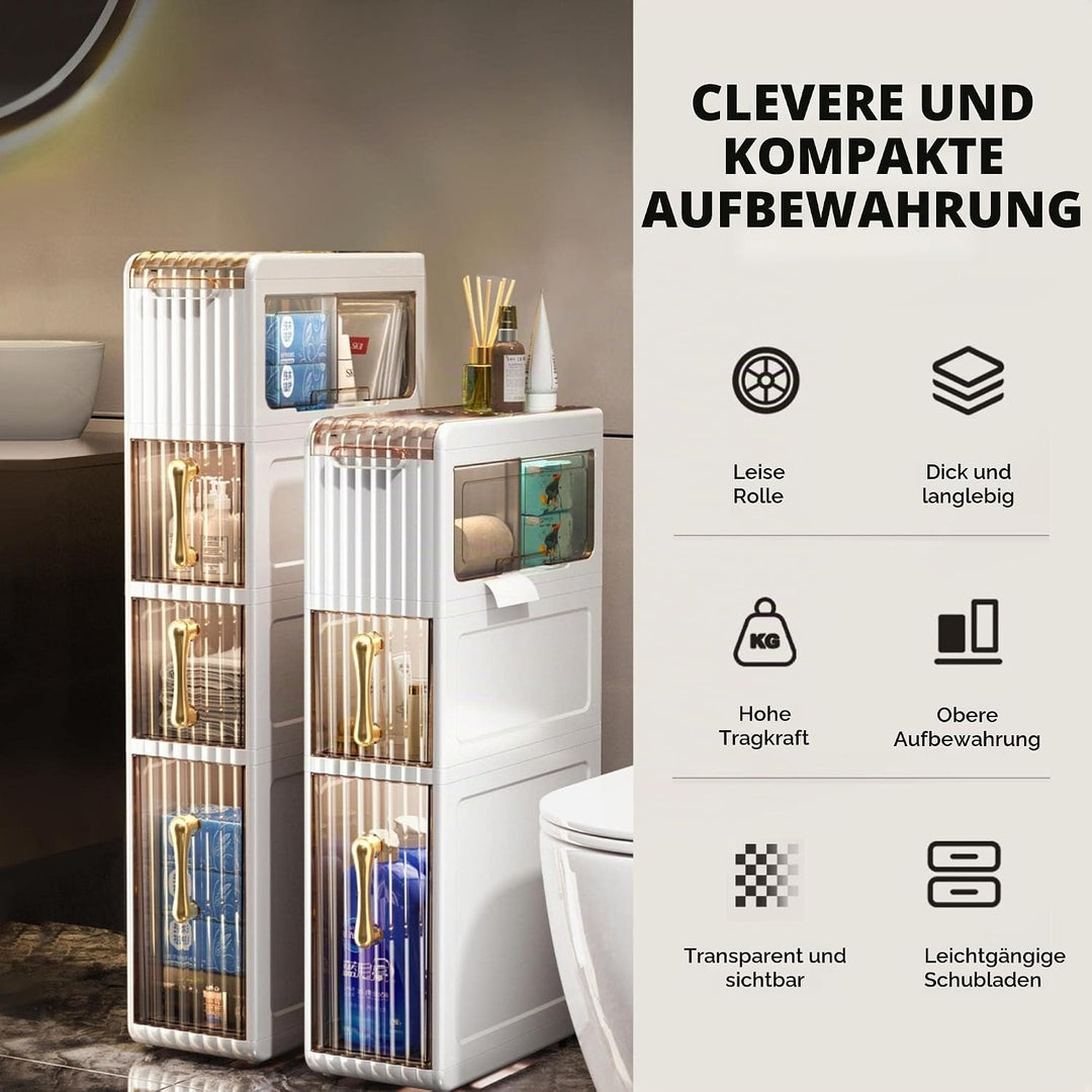 MAGIC SELECT Schmaler Badezimmer-Organizer. Hilfsschrank mit Rädern für Enge Stellen. Beistellschran