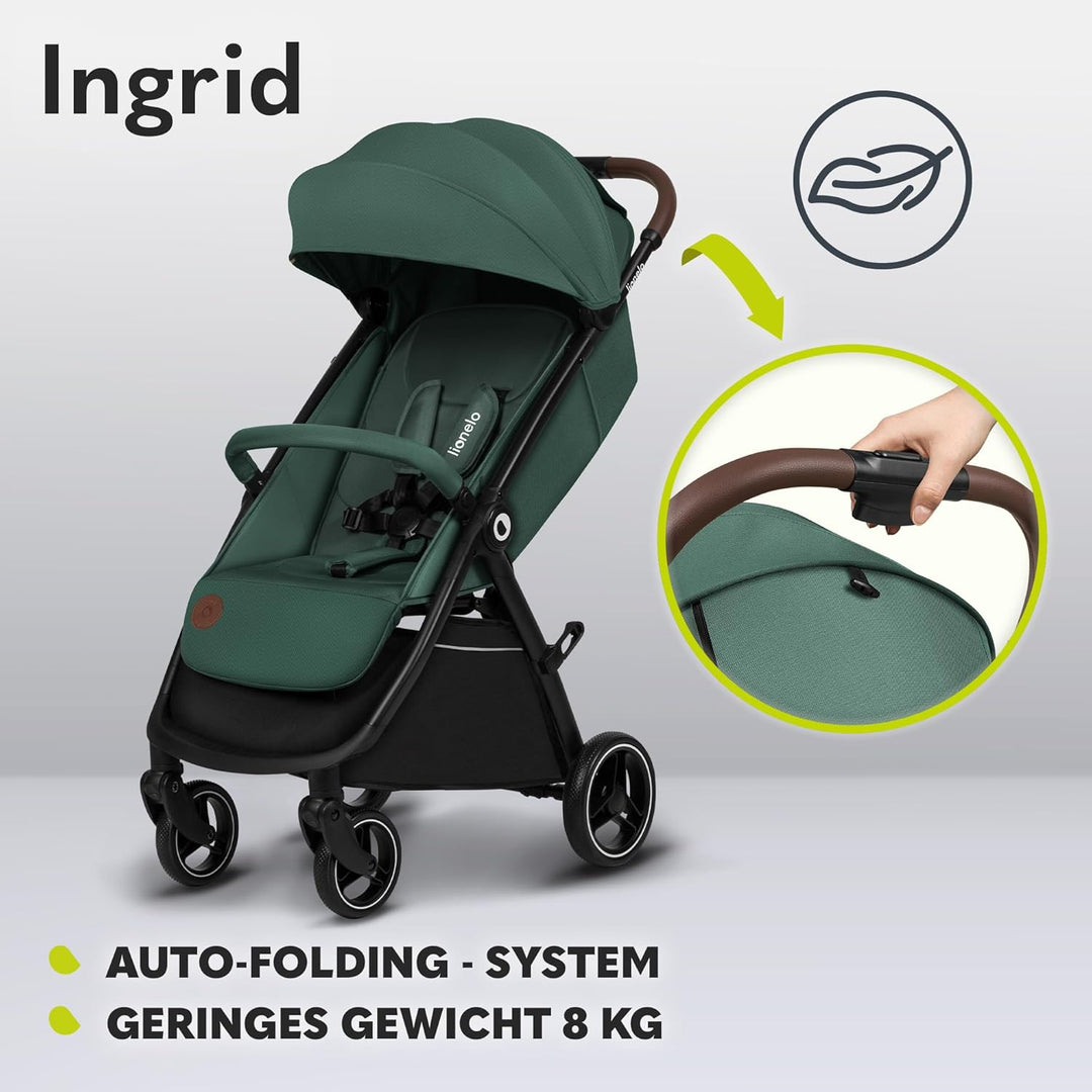 LIONELO INGRID Kinderwagen bis 22 kg von 6 Monaten bis 4 Jahren Grosse 360° schwenkbare Räder Volle