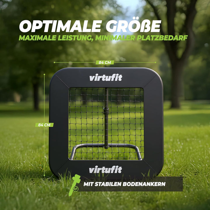 Virtufit Verstellbarer Fussball-Rebounder Pro - Kickback - Tchouck - 84 x 84 cm / 100 x 100 cm / 124