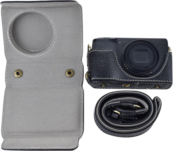 Rieibi Ricoh GR III/GR IIIx Tasche – Vintage PU Leder Kameratasche für Ricoh GR IIIx GR III GRIII GR
