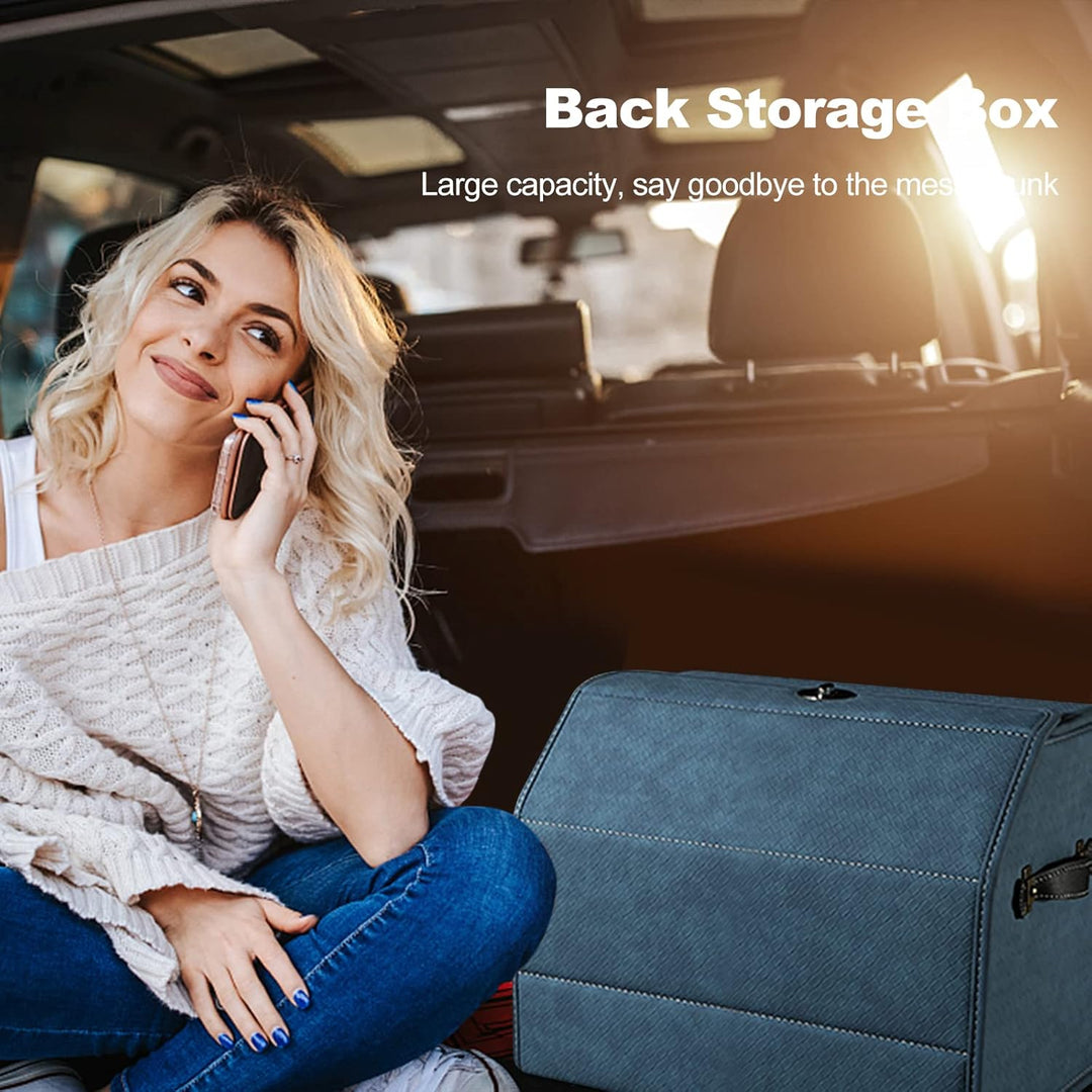 Ergocar Kofferraum Organizer, Faux Gewebtes Wildleder Autotasche Auto Kofferraum Box, Zusammenklappb