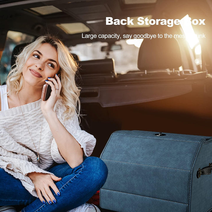 Ergocar Kofferraum Organizer, Faux Gewebtes Wildleder Autotasche Auto Kofferraum Box, Zusammenklappb