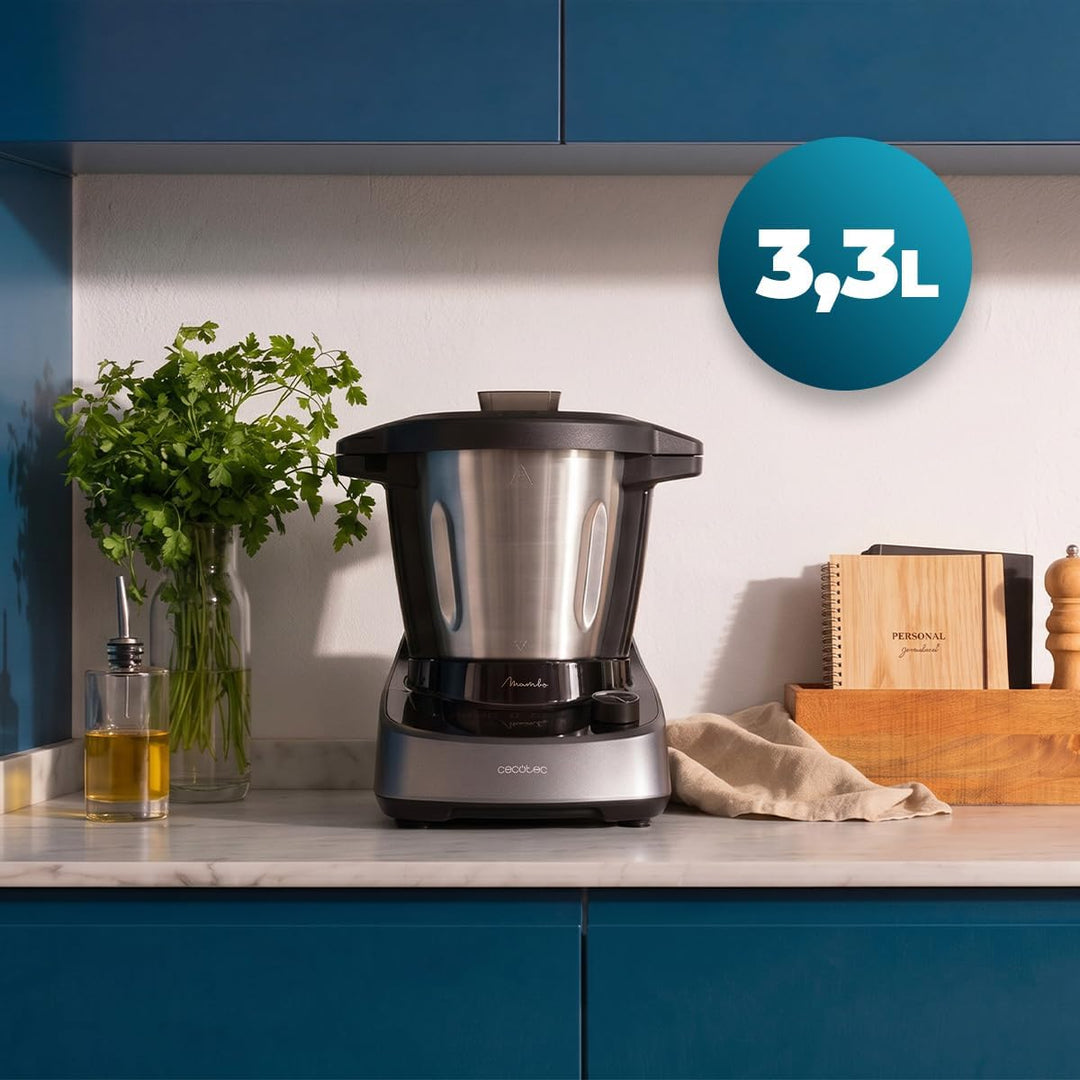 Cecotec Smarte Küchenmaschine Mambo 11090 Daily. 37 Funktionen | WLAN App-Steuerung, 3,3 L Edelstahl