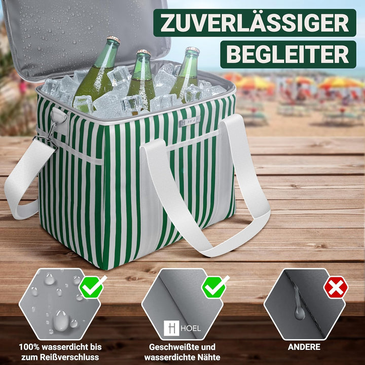 HOEL Kühltasche gross 20L &amp; 30L faltbar - Isolierte Thermotasche - Lunchtasche wasserdicht &amp; auslauf