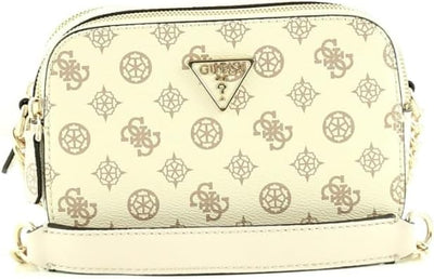 GUESS Damen Noelle Crossbody Cam Handbag Cream Logo, Cream Logo