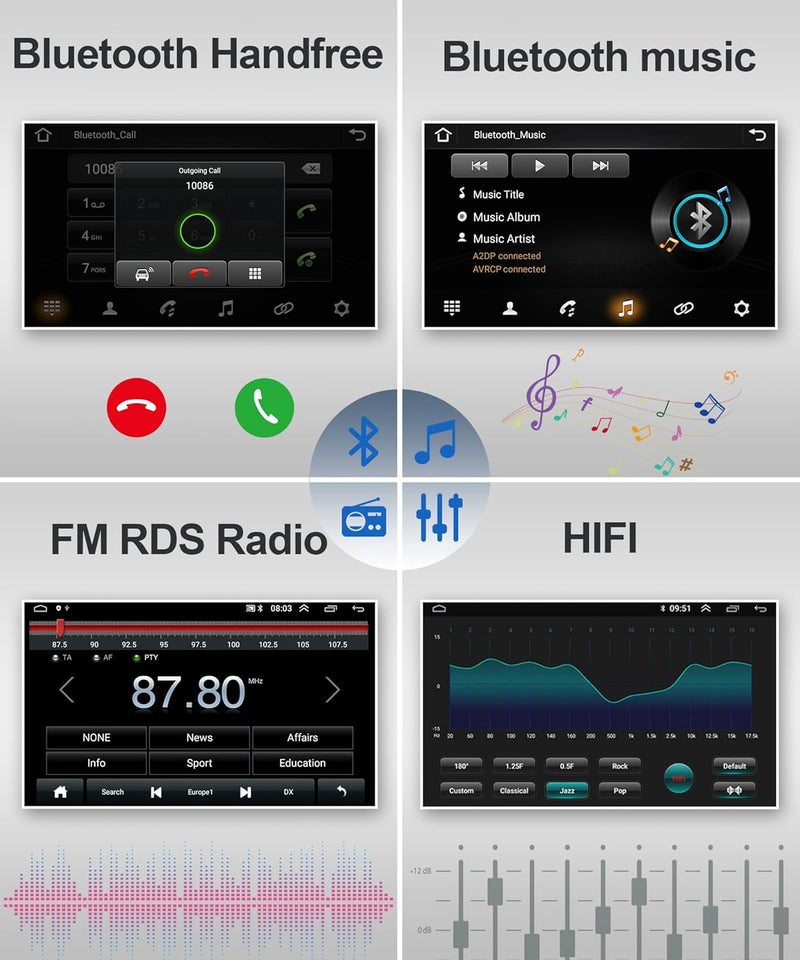 Podofo Android Carplay Autoradio für Seat Altea 2004-2015(Linkslenker), Android Auto HiFi GPS 9" Tou