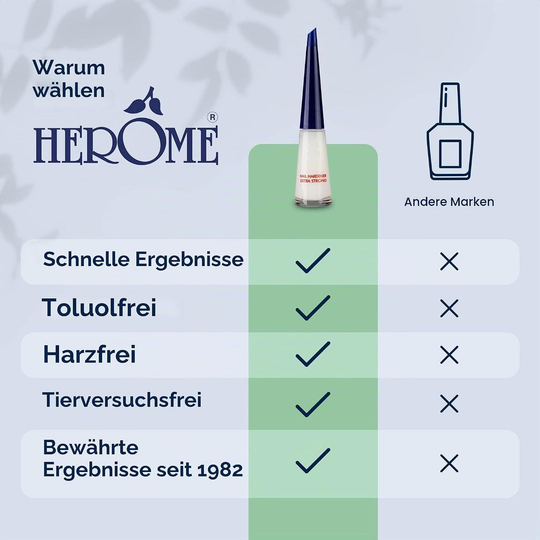 Herome 3-Pack Nagelhärter Extra Stark (Nail Hardener Extra Strong) - Nagelverstärker Garantiert Fest