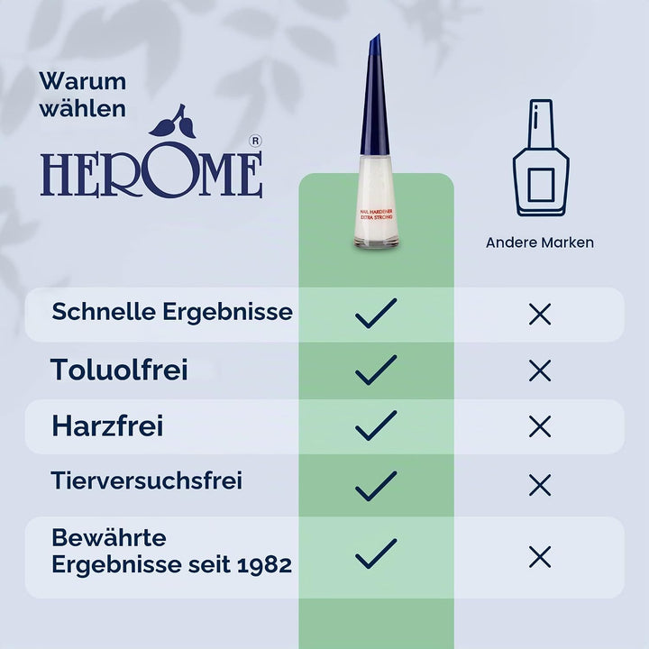 Herome 3-Pack Nagelhärter Extra Stark (Nail Hardener Extra Strong) - Nagelverstärker Garantiert Fest