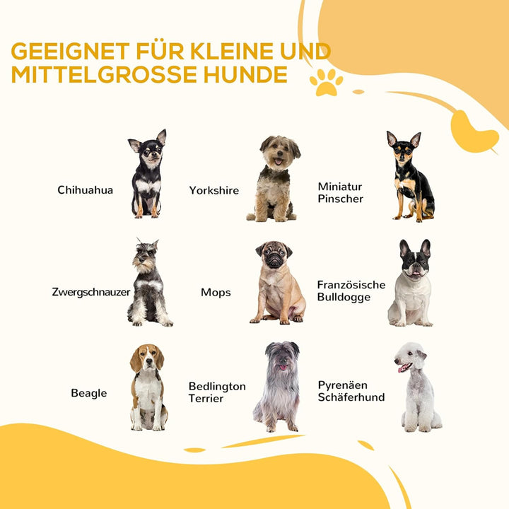 PawHut Hunde Absperrgitter aus Holz, Türschutzgitter, Klappbares Hundegitter mit 8 Platten, Hundeabs
