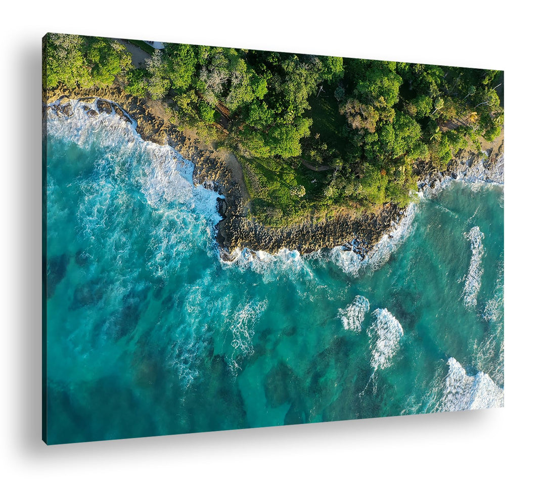 deyoli Küste am Meer Format: 80x60 cm als Leinwandbild, Motiv fertig gerahmt auf Echtholzrahmen, Hoc