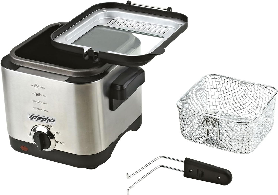 Adler MS 4910 Fritteuse, 900, Metall, Silber