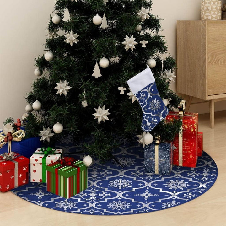 vidaXL Luxus Weihnachtsbaumdecke mit Socke Christbaumdecke Weihnachtsdeko Weihnachtsbaum Rock Decke