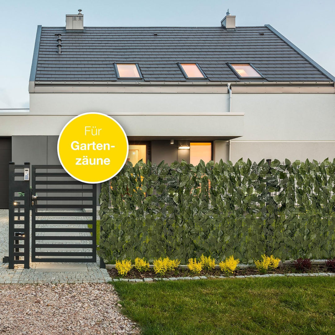 maxVitalis Balkon Sichtschutz Blätteroptik, inkl. 20 Kabelbindern, UV- und Wetterbeständig, 300 x 10
