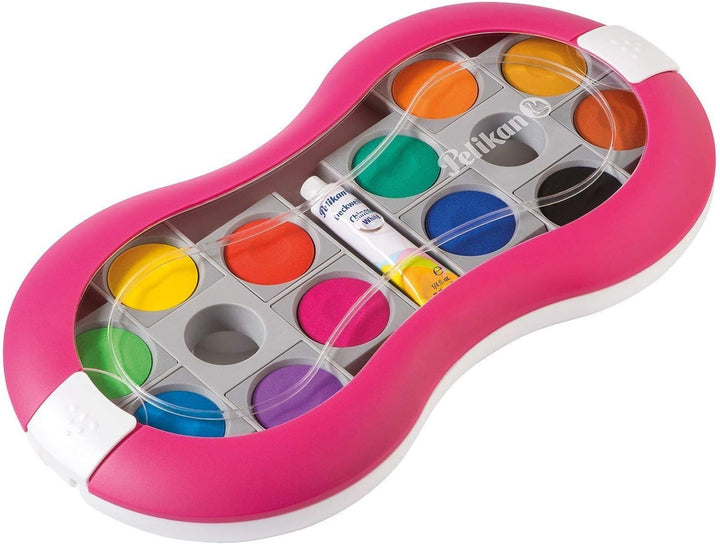 Pelikan Wasserbox Space für Deckfarbkasten/Wasserfarbkasten Space+ (Magenta, Deckfarbkasten 12 Farbe