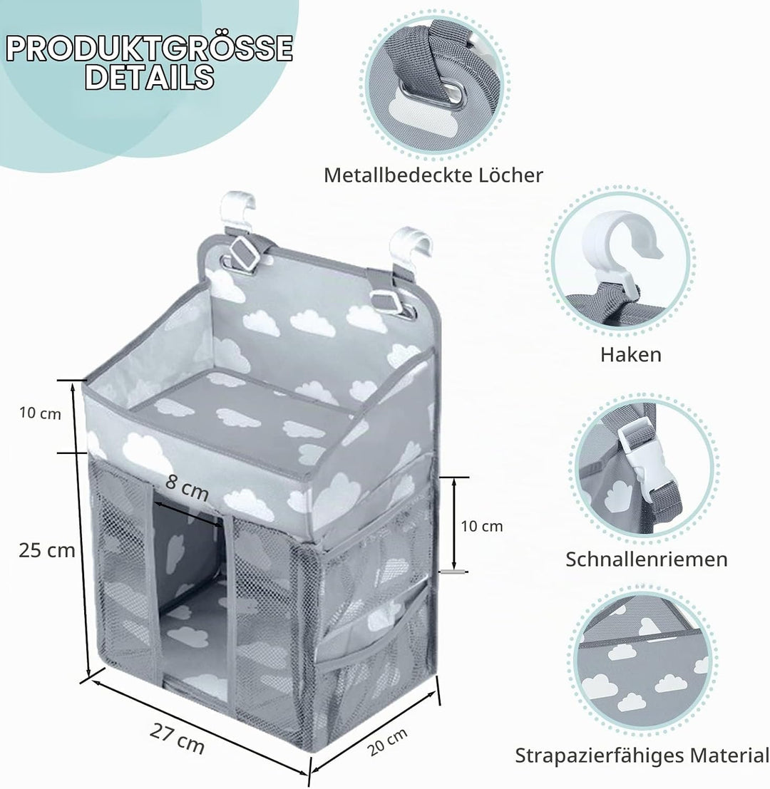 Hanging Windel Organizer, Baby Windel Caddy Organizer mit mehreren Taschen Windel-Aufbewahrungsorgan