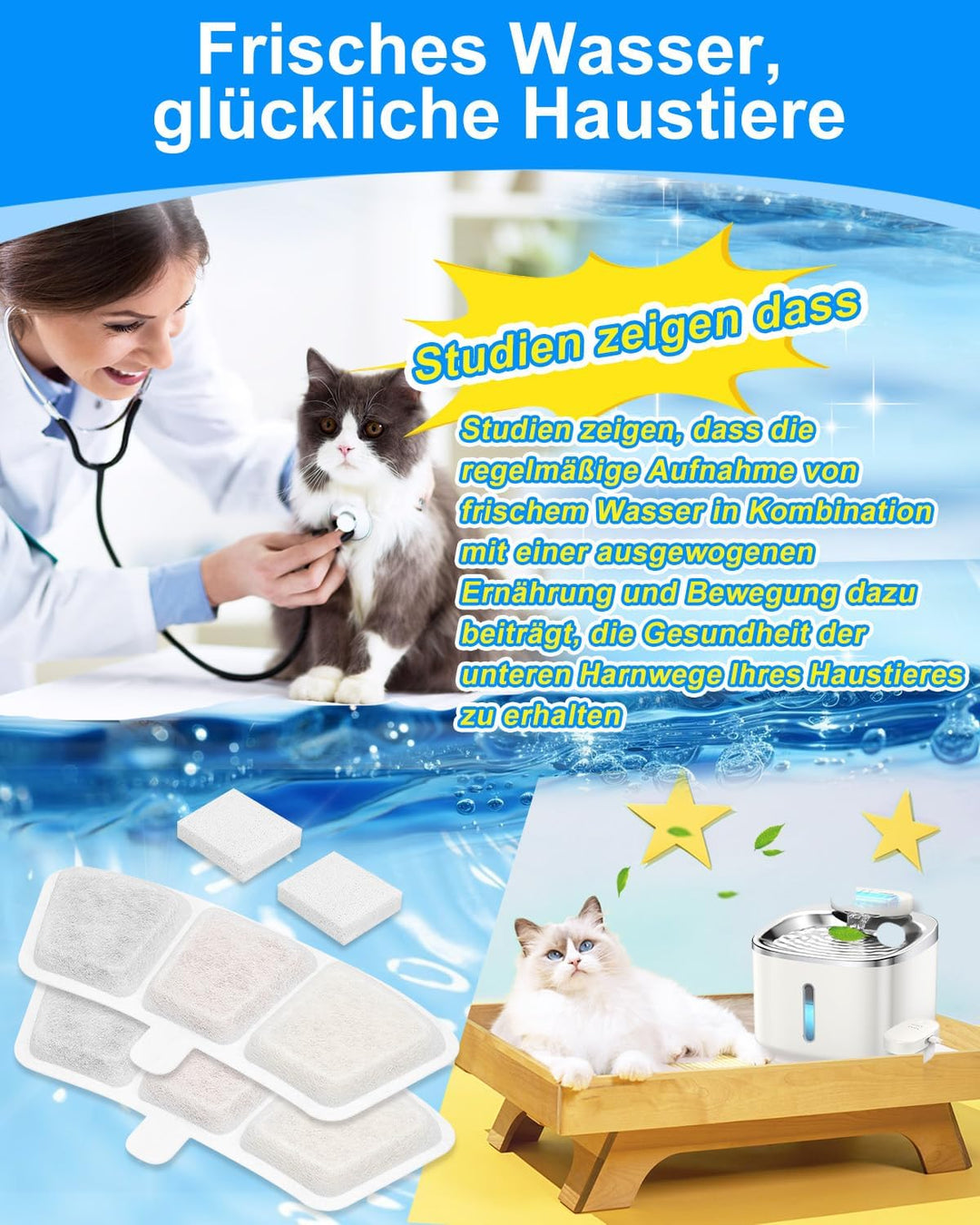 Haliya 24 Pack Filters für Oneisall Trinkbrunnen für Katze, PW04 3.5L Katzenbrunnen Kabellos, Mehrsc