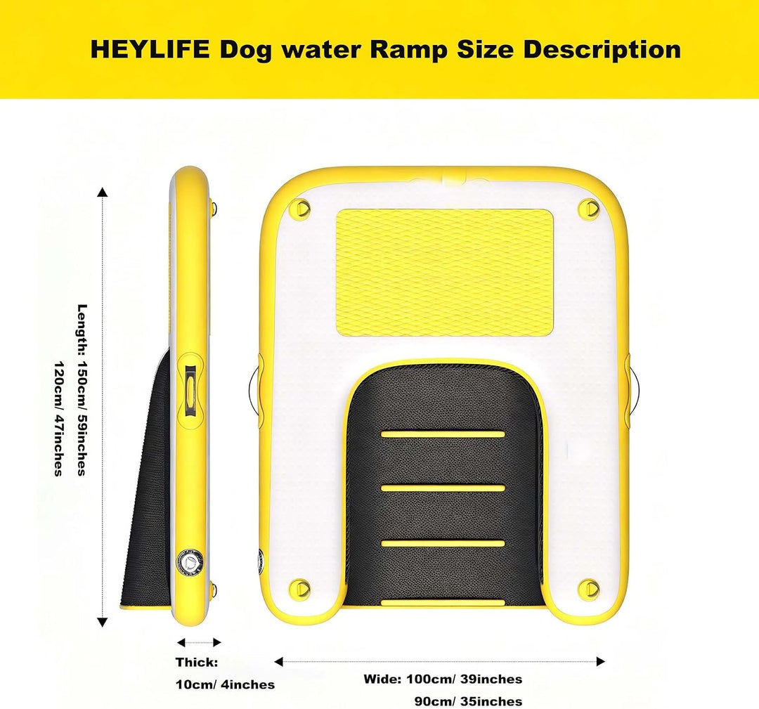 Hunderampe Aufblasbare Hunde Wasserrampe, Hundeboot Rampe Schwimmende Dock Leiter für Pool, Boot, Se