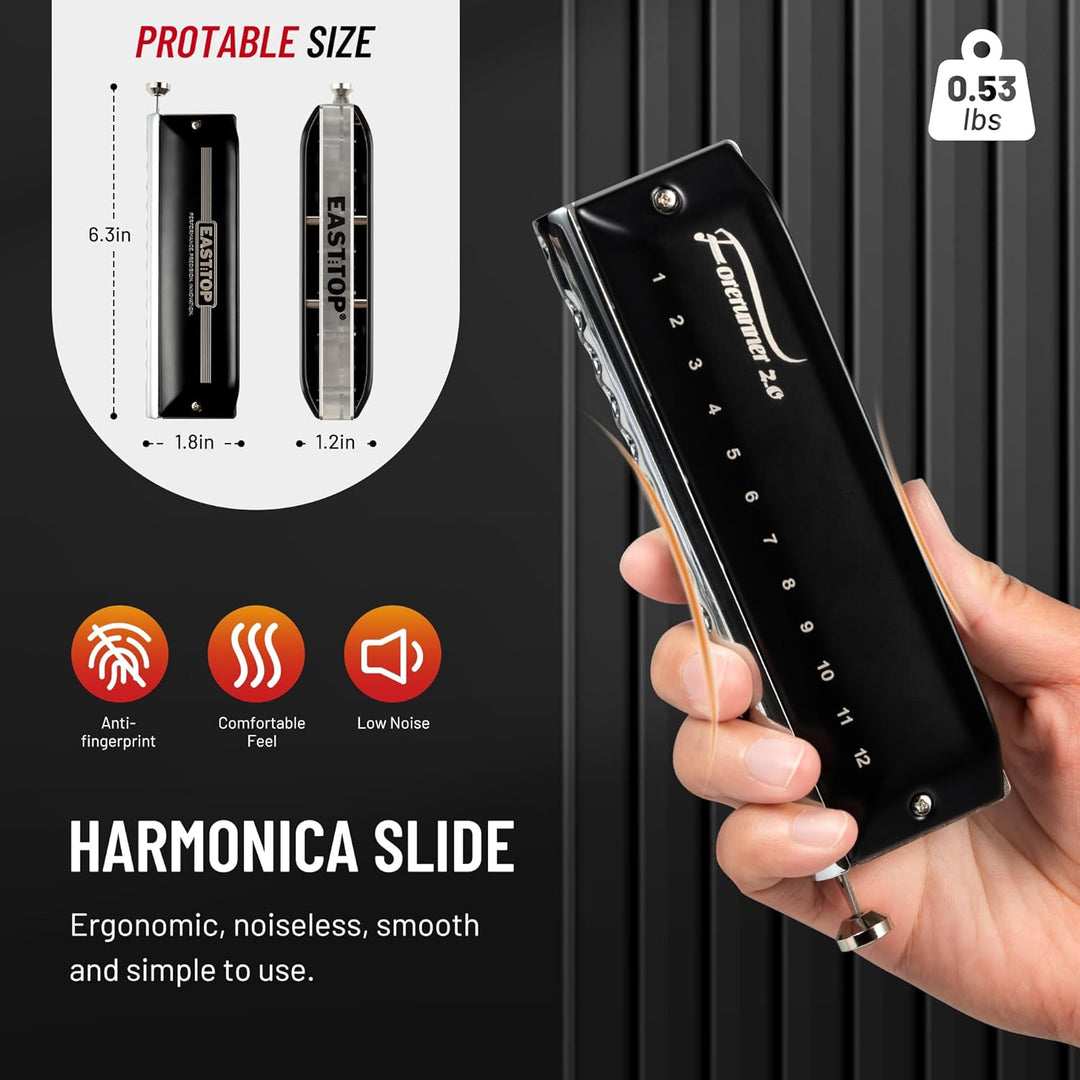 EAST TOP Aktualisiert FORERUNNER 2.0 ohne Ventile Chromatische Harmonika 12-Loch 48 Töne Bb Key Chro