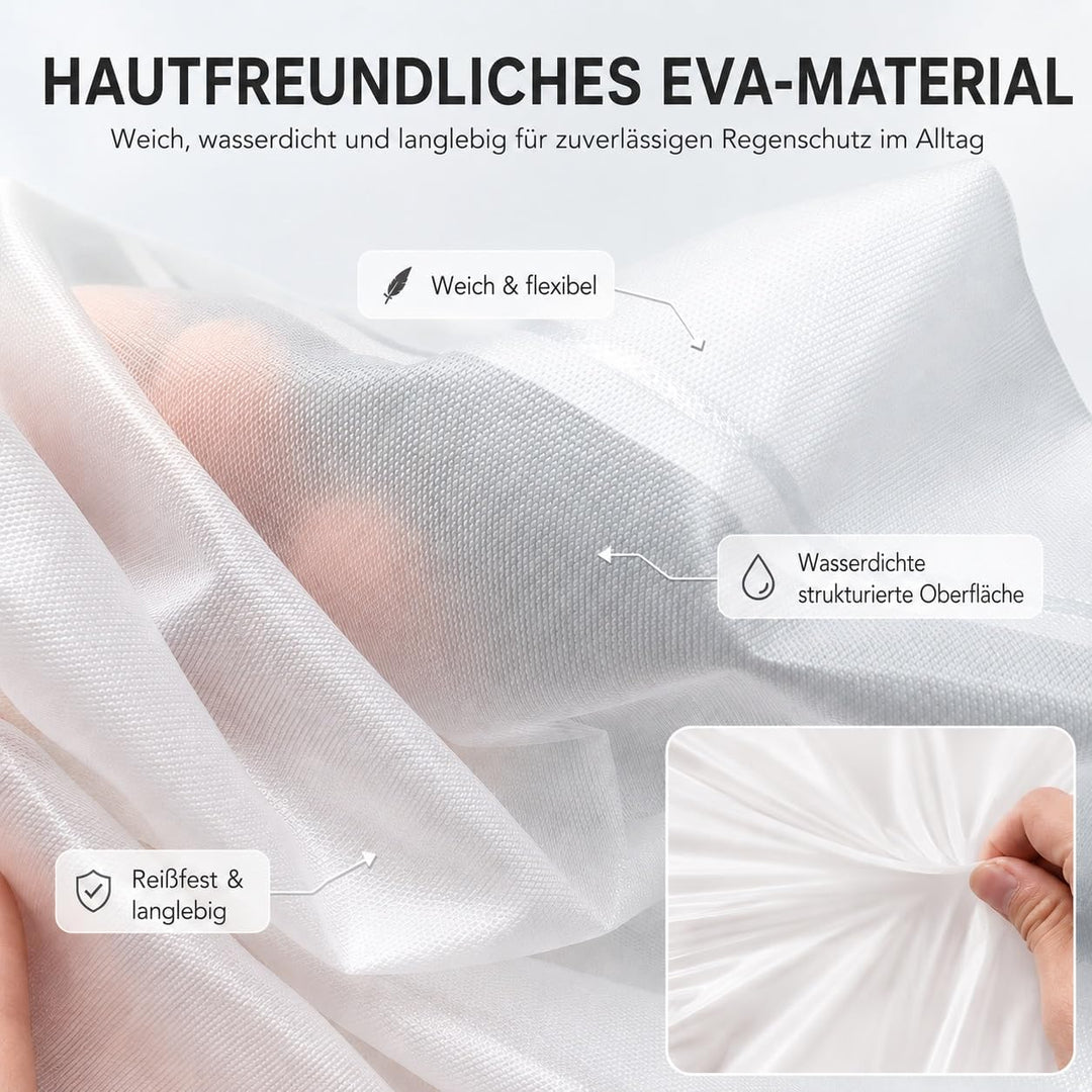 2 Stück Regenponcho Regencape Wiederverwendbar Regenmantel mit Kaputze Wasserdicht Transparent Regen