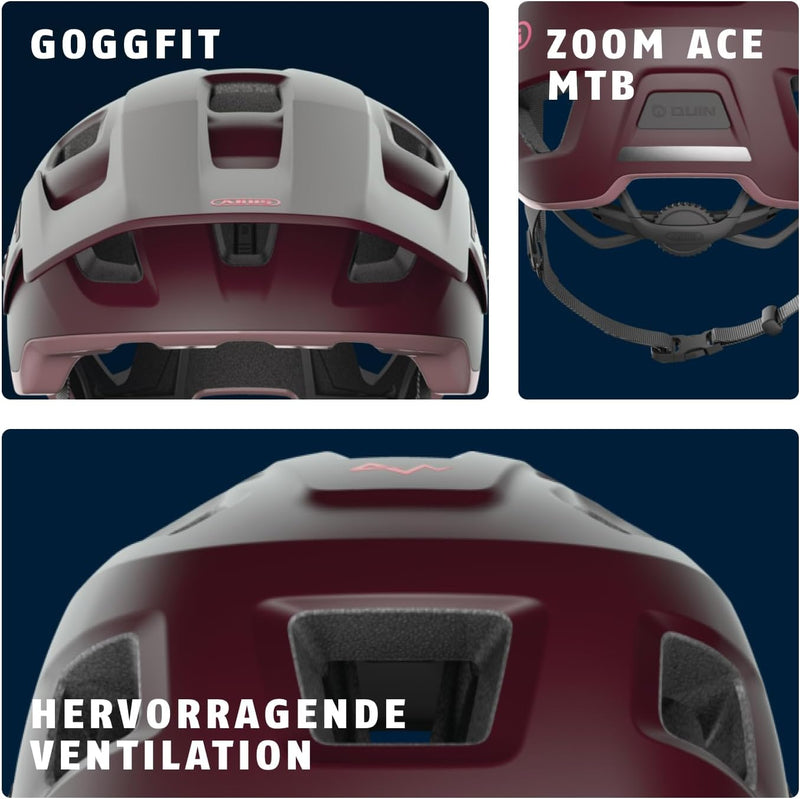 ABUS MTB-Helm MoDrop - robuster Fahrradhelm mit guter Belüftung für Mountainbiker - individuelle Pas