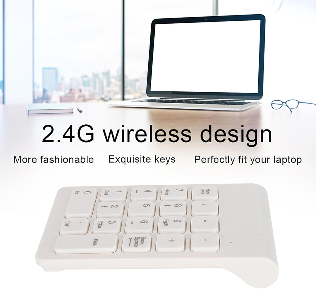 Dilwe Bewinner1 Digitaltastatur, kabelloser Nummernblock 2,4 G, tragbares Tastaturzubehör für Laptop