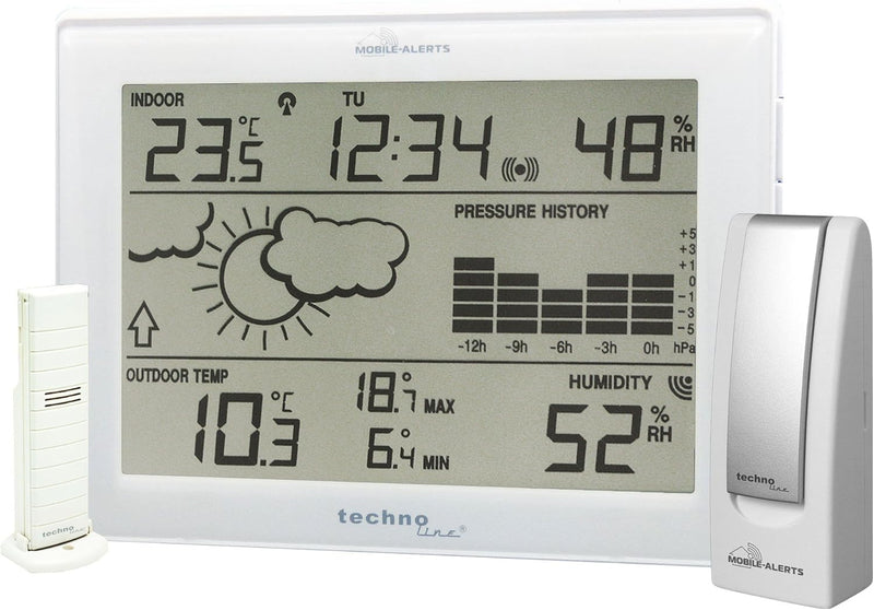 Mobile Alerts MA 10006 Set inklusive Wetterstation MA10410 (mit Alexa kopatibel) und Gateway, Datenü