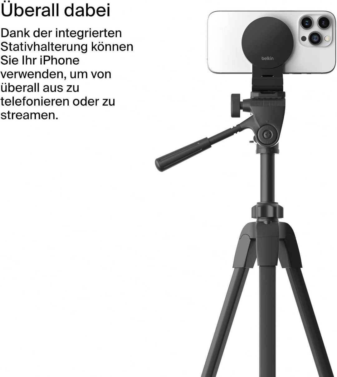 Belkin neigbarer iPhone-Halter mit MagSafe für Mac-Notebooks; einfache magnetische Befestigung zum G