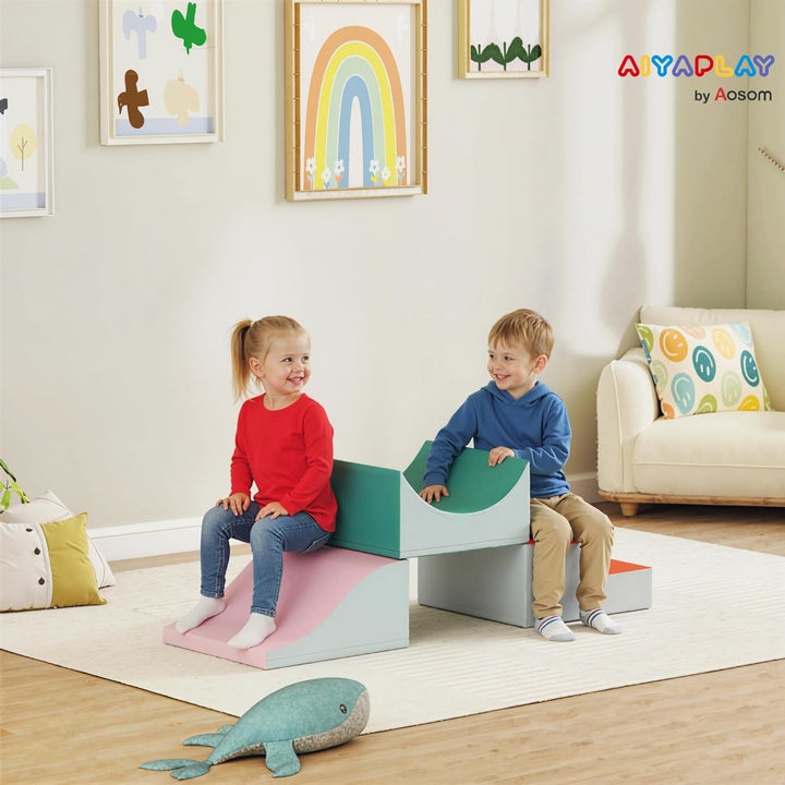 AIYAPLAY Schaumstoff Bausteine Kinder 3 Stück Klettern Softbausteine Bausteinset Grossbausteine Baby