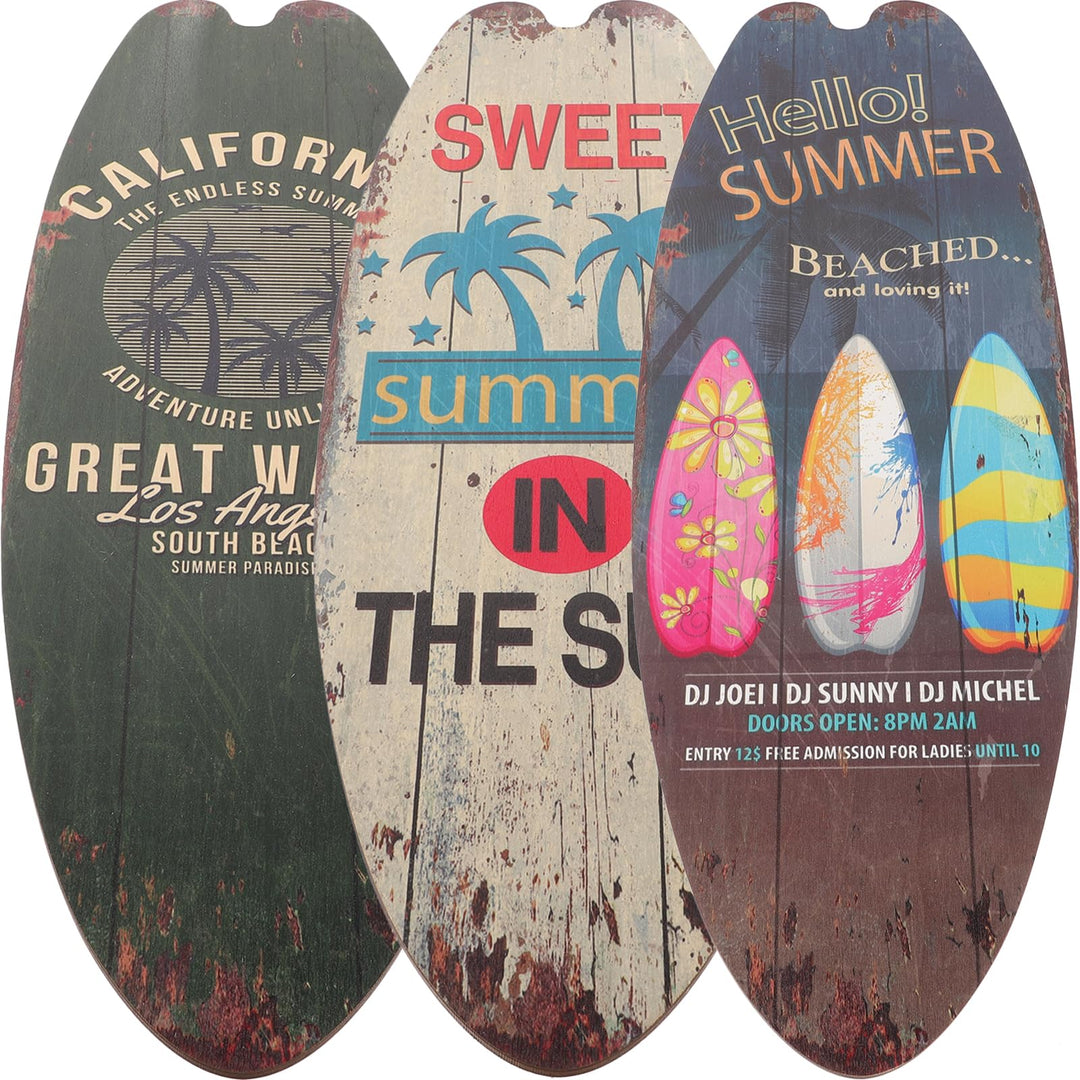 Operitacx Surfbrett Holz Deko Schild 18X6.5 Zoll Strand Meer Wanddekoration Tiki Stil Sommer Bar Hau
