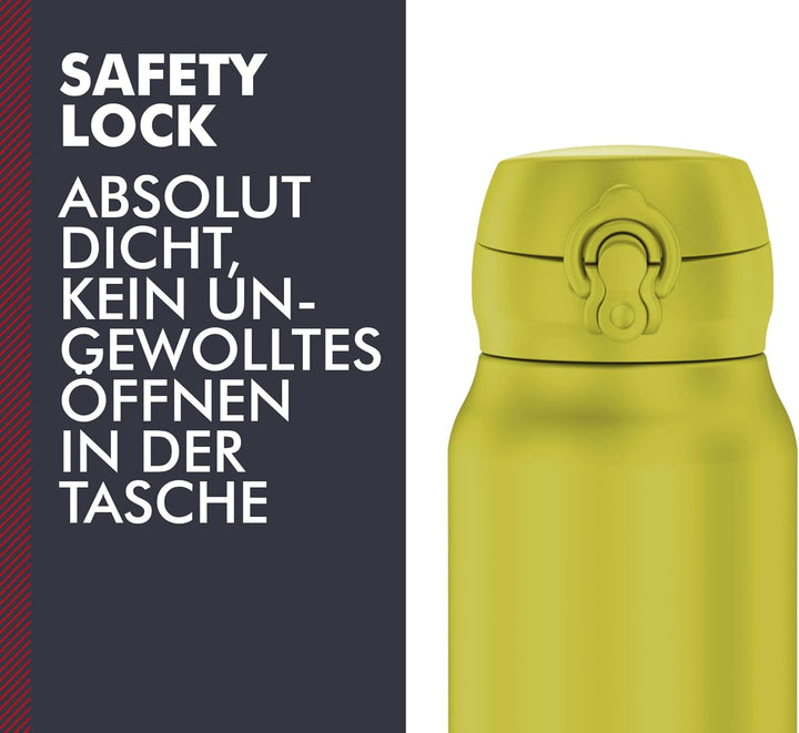 THERMOS ULTRALIGHT BOTTLE 0,75l, glowing green mat, Thermosflasche aus Edelstahl, 10 heiss / 20 h ka