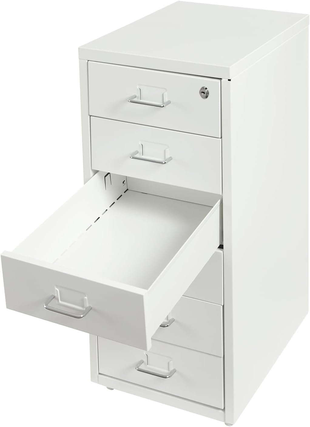 Rollcontainer, Aktenschrank mit 6 Schubladen, Büroschrank mit Rollen, Metall Schreibtisch Unterschra