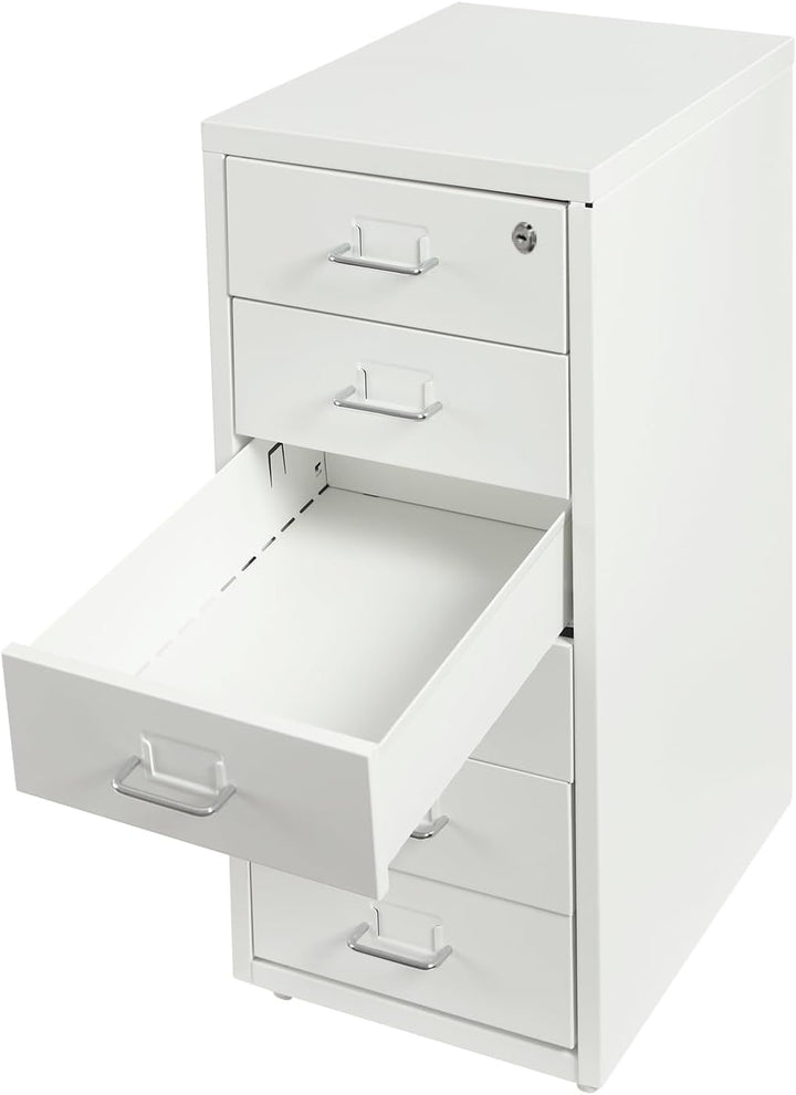 Rollcontainer, Aktenschrank mit 6 Schubladen, Büroschrank mit Rollen, Metall Schreibtisch Unterschra