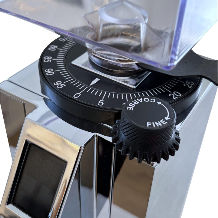 Mahlgrad-Einstellrad passend für Eureka Mignon mit Aluminium-Frontplatten, präzise und wiederholbar,